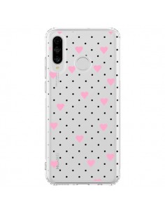 Coque Huawei P30 Lite Point Coeur Rose Pin Point Heart...