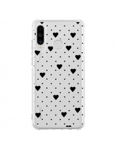 Coque Huawei P30 Lite Point Coeur Noir Pin Point Heart...
