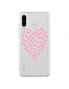 Coque Huawei P30 Lite Coeurs Heart Love Rose Pink...