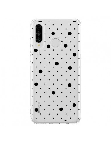 Coque Huawei P30 Lite Point Noir Pin Point Transparente - Project M