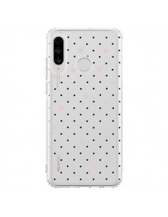 Coque Huawei P30 Lite Point Rose Pin Point Transparente -...