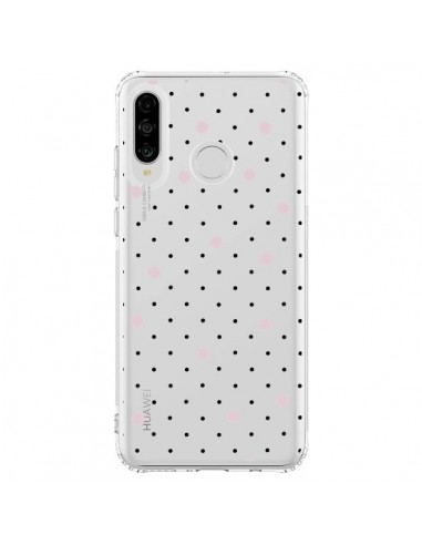 Coque Huawei P30 Lite Point Rose Pin Point Transparente - Project M