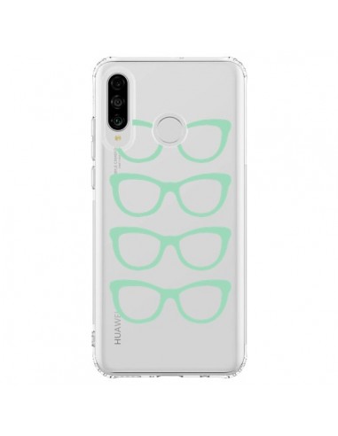 Coque Huawei P30 Lite Sunglasses Lunettes Soleil Mint Bleu Vert Transparente - Project M