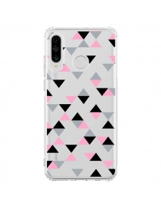 Coque Huawei P30 Lite Triangles Pink Rose Noir...