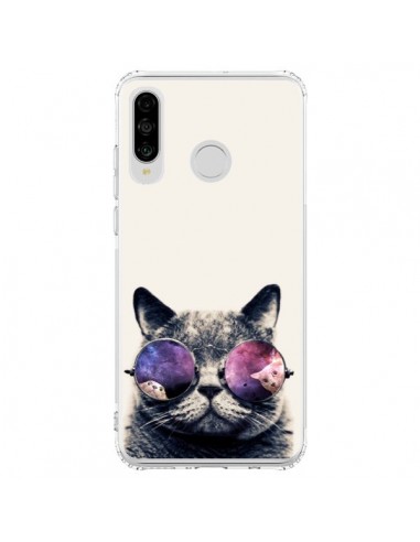 Coque Huawei P30 Lite Chat à lunettes - Gusto NYC