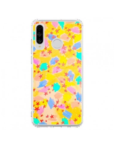 Coque Huawei P30 Lite Stars Etoiles Jaunes - Ebi Emporium