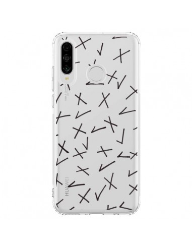 Coque Huawei P30 Lite Cross Croix Check Transparente - Ebi Emporium