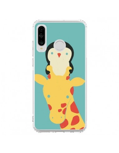 Coque Huawei P30 Lite Girafe Pingouin Meilleure Vue Better View - Jay Fleck