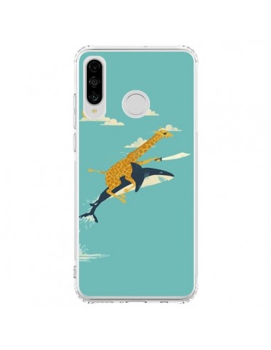 Coque Huawei P30 Lite Girafe Epee Requin Volant - Jay Fleck