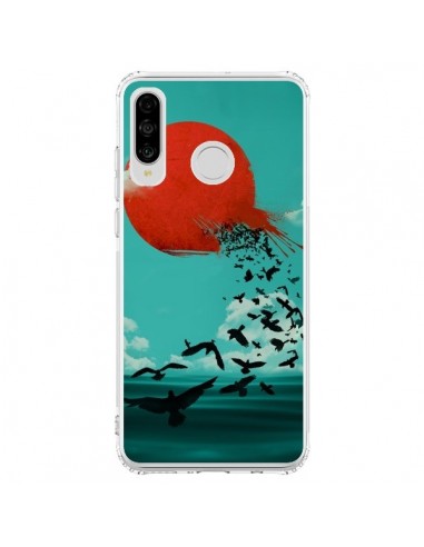 Coque Huawei P30 Lite Soleil Oiseaux Mer - Jay Fleck