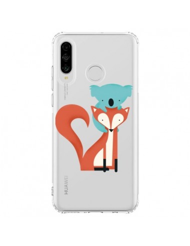 Coque Huawei P30 Lite Renard et Koala Love Transparente - Jay Fleck