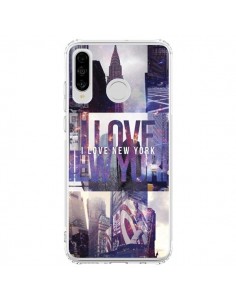 Coque Huawei P30 Lite I love New Yorck City violet -...