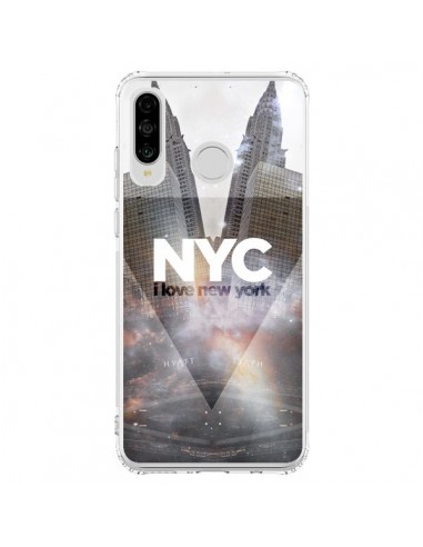 Coque Huawei P30 Lite I Love New York City Gris - Javier Martinez