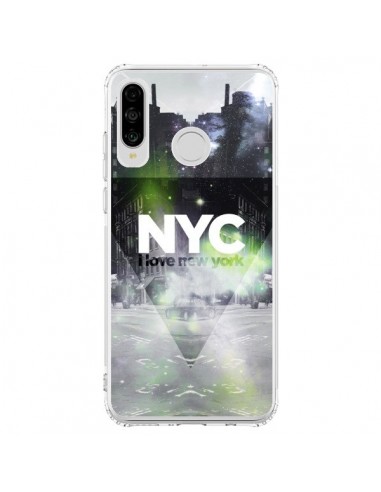 Coque Huawei P30 Lite I Love New York City Vert - Javier Martinez