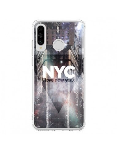 Coque Huawei P30 Lite I Love New York City Violet - Javier Martinez