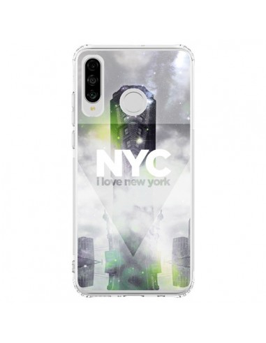 Coque Huawei P30 Lite I Love New York City Gris Vert - Javier Martinez