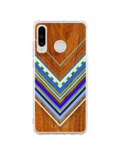 Coque Huawei P30 Lite Azteque Arbutus Blue Bois Aztec...
