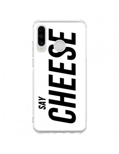 Coque Huawei P30 Lite Say Cheese Smile Blanc - Jonathan Perez