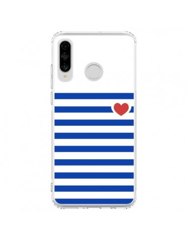 Coque Huawei P30 Lite Mariniere Coeur - Jonathan Perez