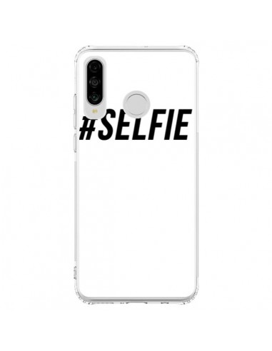 Coque Huawei P30 Lite Hashtag Selfie Noir Vertical - Jonathan Perez