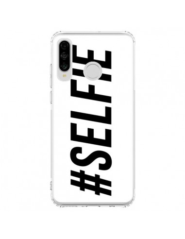 Coque Huawei P30 Lite Hashtag Selfie Blanc Horizontal - Jonathan Perez