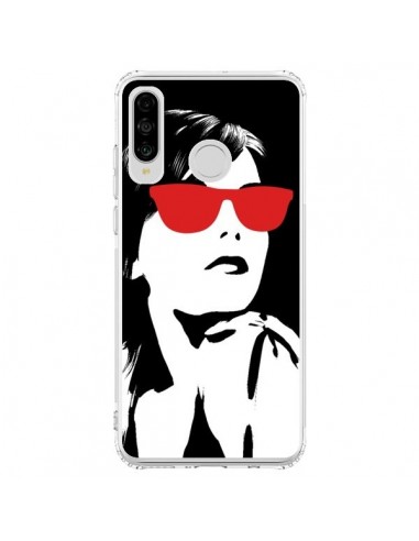 Coque Huawei P30 Lite Fille Lunettes Rouges - Jonathan Perez