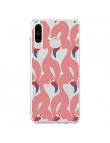 Coque Huawei P30 Lite Flamant Rose Flamingo Transparente - Dricia Do