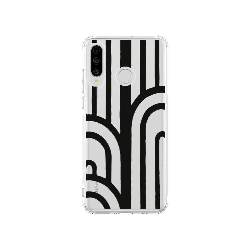 Coque Huawei P30 Lite Geometric Noir Transparente - Dricia Do