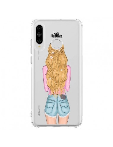 Coque Huawei P30 Lite Blonde Don't Care Transparente - kateillustrate