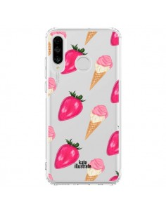 Coque Huawei P30 Lite Strawberry Ice Cream Fraise Glace...