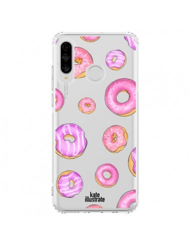 Coque Huawei P30 Lite Pink Donuts Rose Transparente - kateillustrate