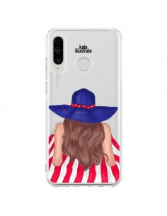 Coque Huawei P30 Lite Beah Girl Fille Plage Transparente...