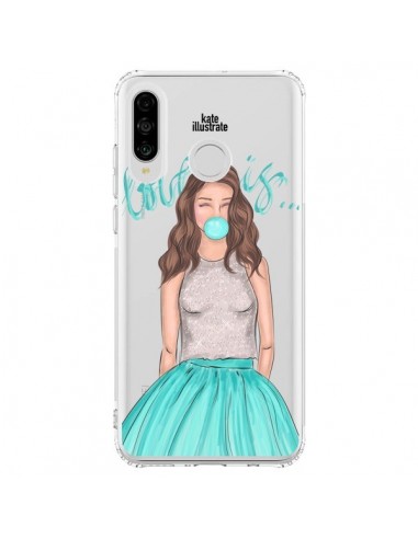 Coque Huawei P30 Lite Bubble Girls Tiffany Bleu Transparente - kateillustrate