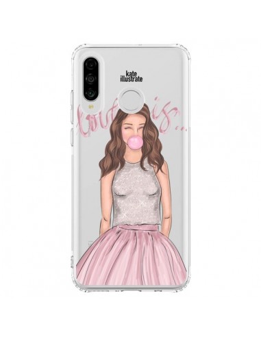 Coque Huawei P30 Lite Bubble Girl Tiffany Rose Transparente - kateillustrate