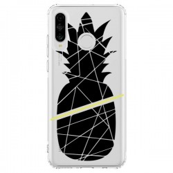 Coque Huawei P30 Lite Ananas Noir Transparente -...
