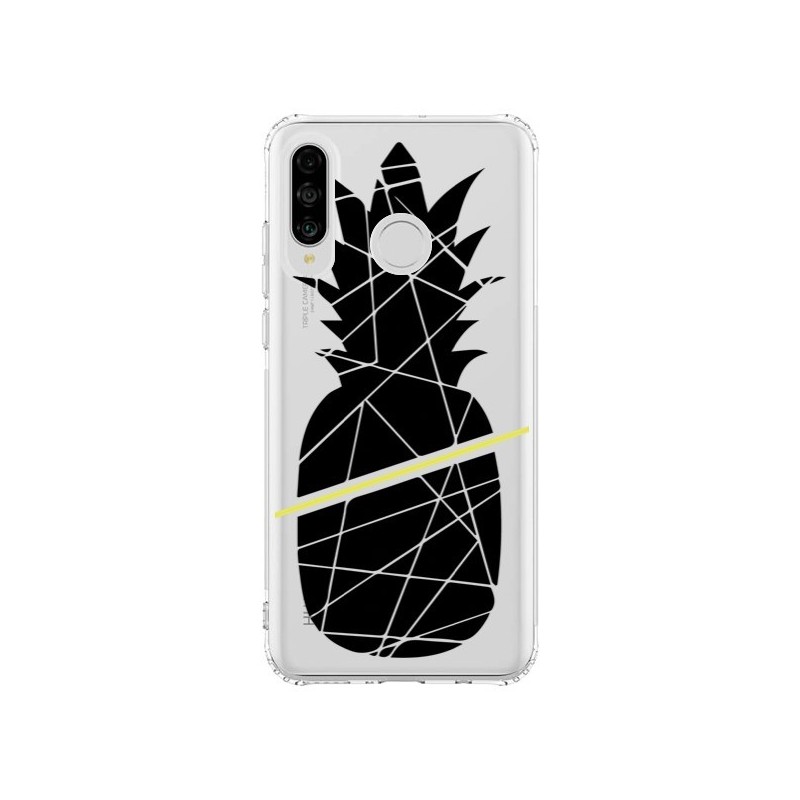 Coque Huawei P30 Lite Ananas Noir Transparente - Koura-Rosy Kane