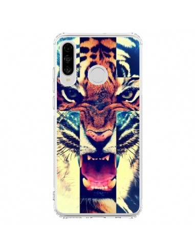 Coque Huawei P30 Lite Tigre Swag Croix Roar Tiger - Laetitia