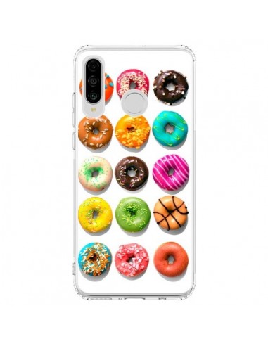 Coque Huawei P30 Lite Donuts Multicolore Chocolat Vanille - Laetitia