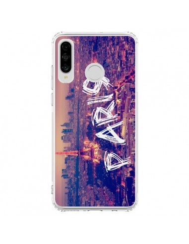 Coque Huawei P30 Lite Paris Tour Eiffel Tower Nuit - Laetitia