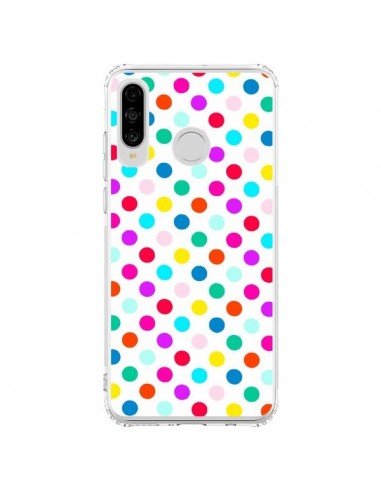 Coque Huawei P30 Lite Pois Multicolores - Laetitia