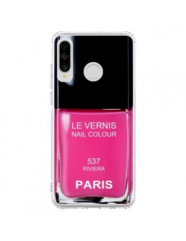 Coque Huawei P30 Lite Vernis Paris Riviera Rose - Laetitia