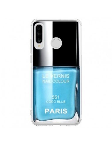 Coque Huawei P30 Lite Vernis Paris Coco Blue Bleu - Laetitia