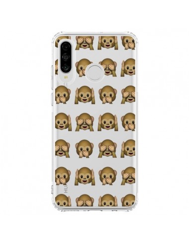 Coque Huawei P30 Lite Singe Monkey Emoticone Emoji Transparente - Laetitia