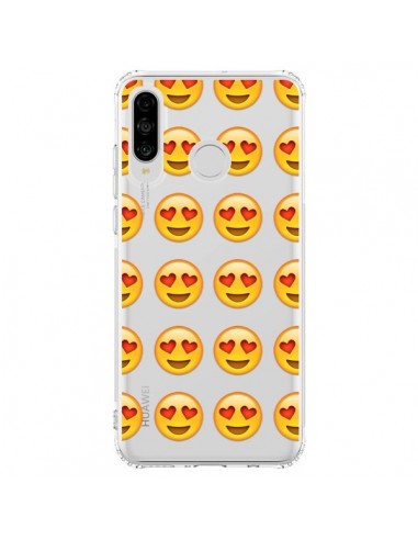 Coque Huawei P30 Lite Love Amoureux Smiley Emoticone Emoji Transparente - Laetitia