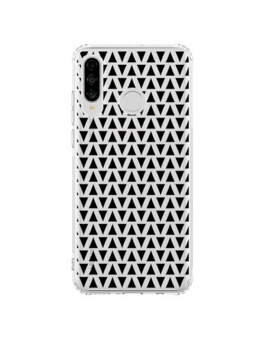 Coque Huawei P30 Lite Triangles Romi Azteque Noir Transparente - Laetitia