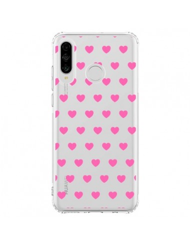 Coque Huawei P30 Lite Coeur Heart Love Amour Rose Transparente - Laetitia