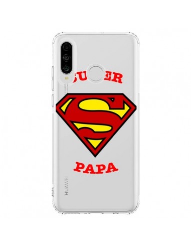 Coque Huawei P30 Lite Super Papa Transparente - Laetitia