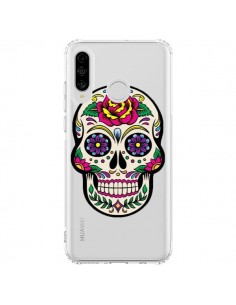 Coque Huawei P30 Lite Tête de Mort Mexicaine Fleurs...