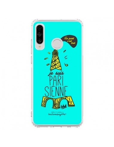 Coque Huawei P30 Lite Je suis Parisienne La Tour Eiffel Bleu - Leellouebrigitte