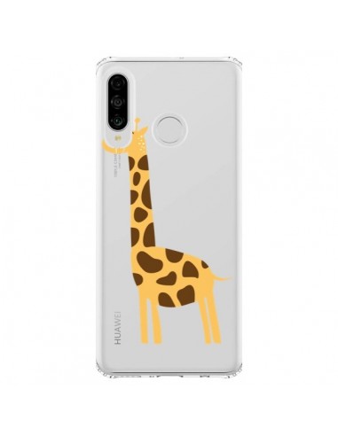 Coque Huawei P30 Lite Girafe Giraffe Animal Savane Transparente - Petit Griffin